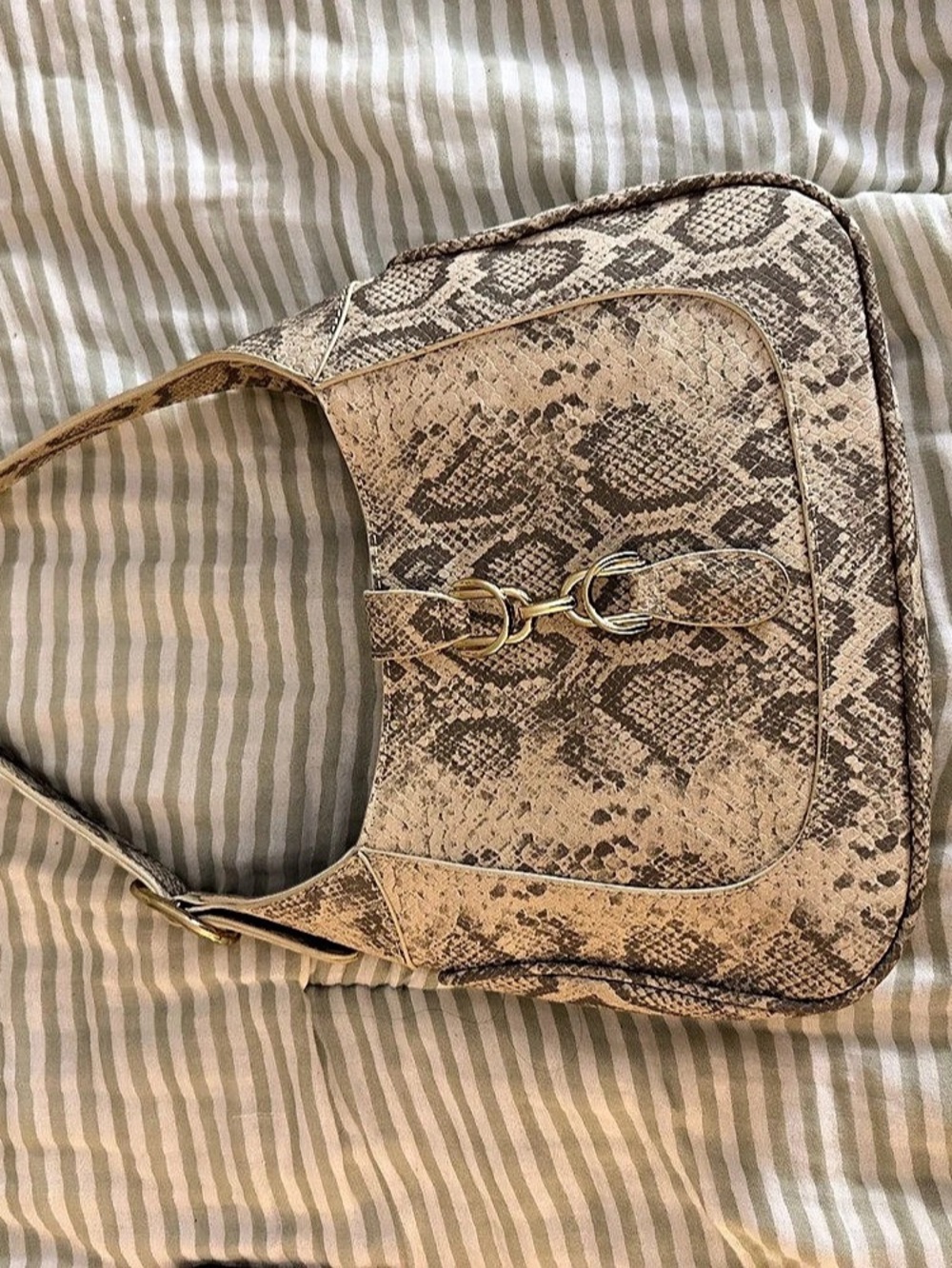 Justfab Snake Shoulder Bag in Brown